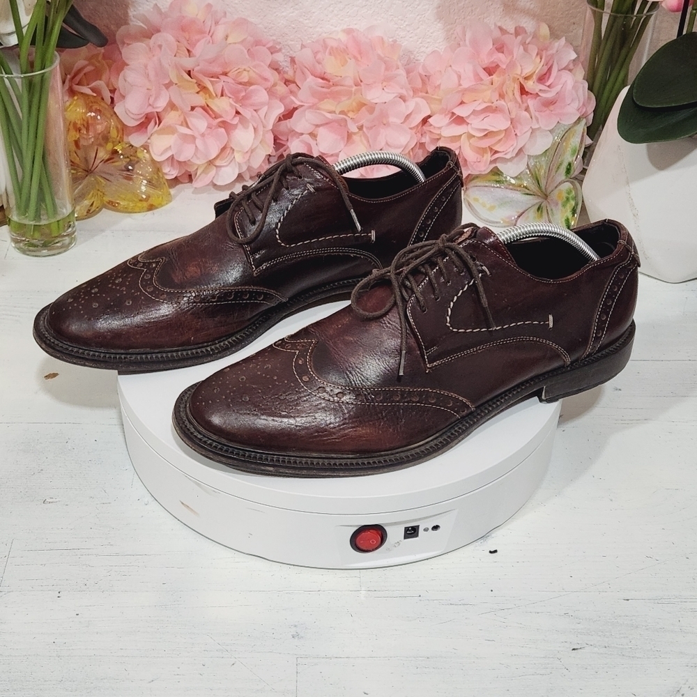 Leonardo Principi Handmade Made in Italy Lace Up Leather Shoes Sz 44